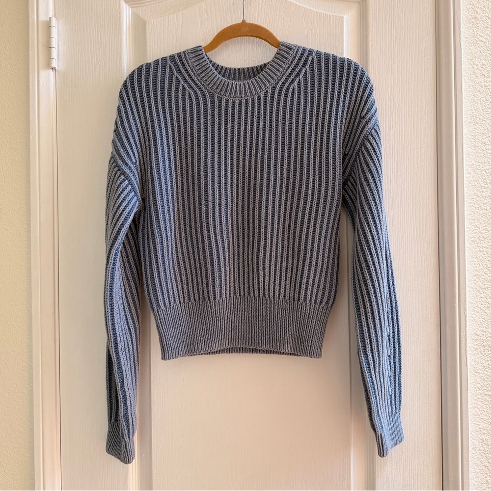 GAP Bainbridge Blue Ribbed Crewneck Sweater - Picture 5 of 8